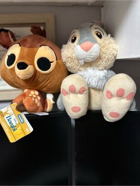 Disney Bambi & Thumper Plush Pair - Brown, Cream, Gray, Pink